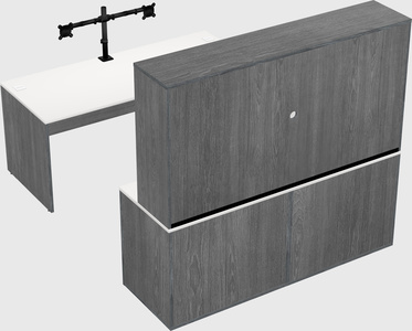 Parallel desk with credenza