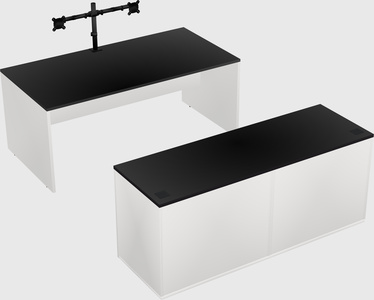 Bureau parallèle avec crédence