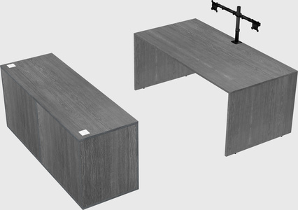 Parallel desk with credenza