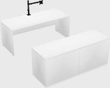 Parallel desk with credenza