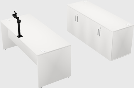 Parallel desk with credenza