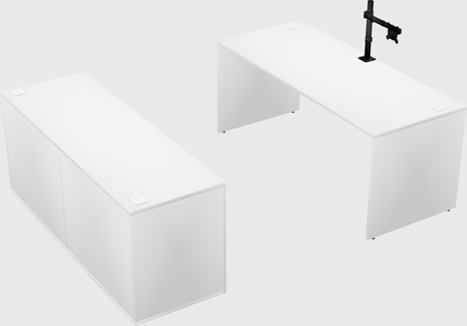 Parallel desk with credenza