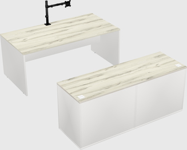 Parallel desk with credenza