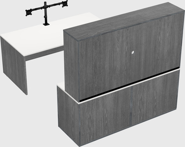 Bureau parallèle avec crédence