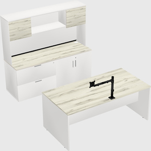 Parallel desk with credenza