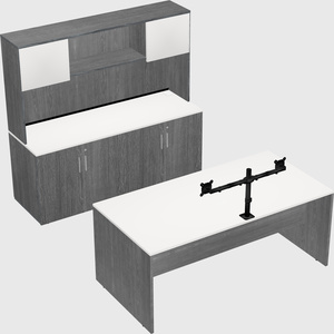 Bureau parallèle avec crédence
