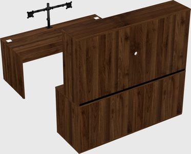 Bureau parallèle avec crédence