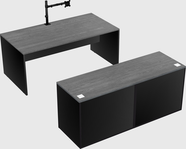 Bureau parallèle avec crédence
