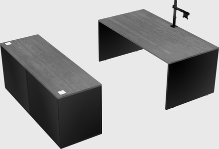 Bureau parallèle avec crédence