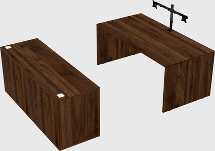 Parallel desk with credenza