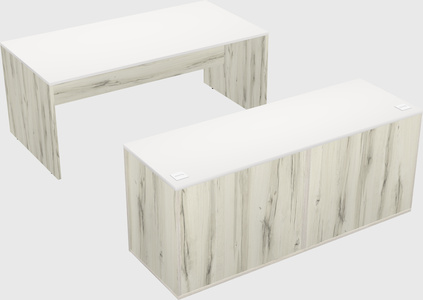 Parallel desk with credenza