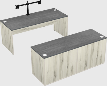 Parallel desk with credenza