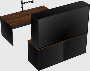 Parallel desk with credenza