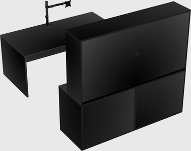 Parallel desk with credenza