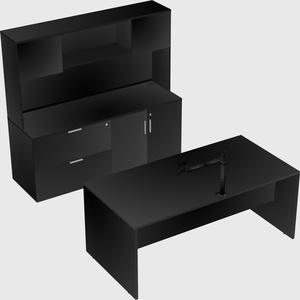 Parallel desk with credenza