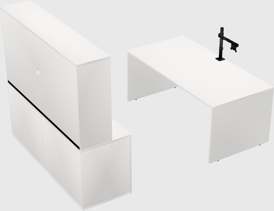 Parallel desk with credenza