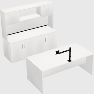 Parallel desk with credenza