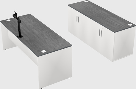 Parallel desk with credenza