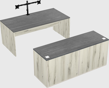 Bureau parallèle avec crédence