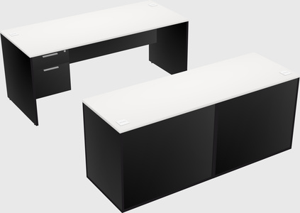 Parallel desk with credenza