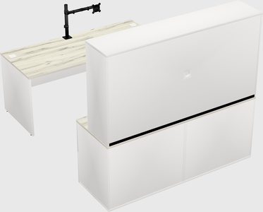 Bureau parallèle avec crédence