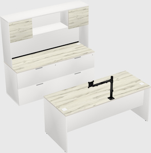 Bureau parallèle avec crédence