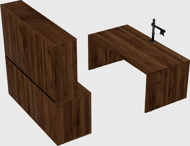 Parallel desk with credenza
