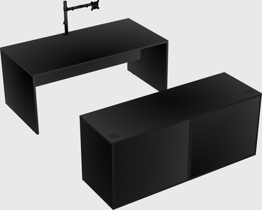 Bureau parallèle avec crédence