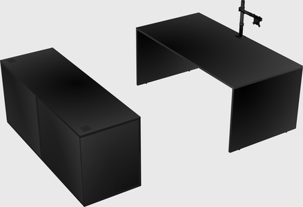 Bureau parallèle avec crédence