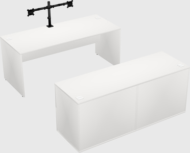 Parallel desk with credenza