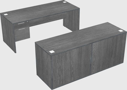 Parallel desk with credenza