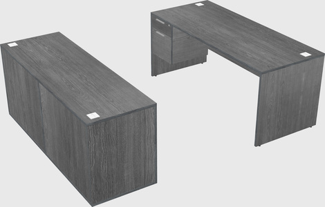 Parallel desk with credenza