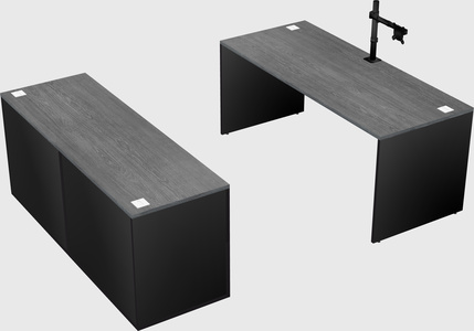 Parallel desk with credenza
