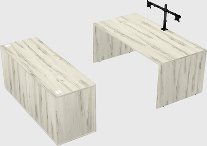 Parallel desk with credenza