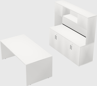 Parallel desk with credenza