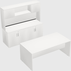 Parallel desk with credenza