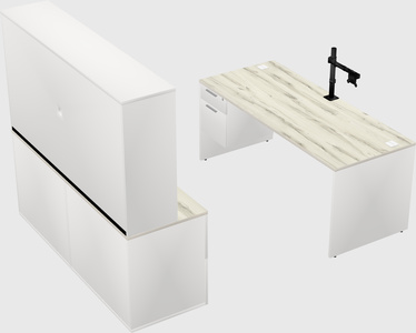 Bureau parallèle avec crédence
