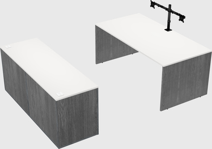 Bureau parallèle avec crédence