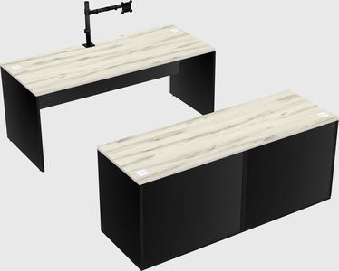 Parallel desk with credenza