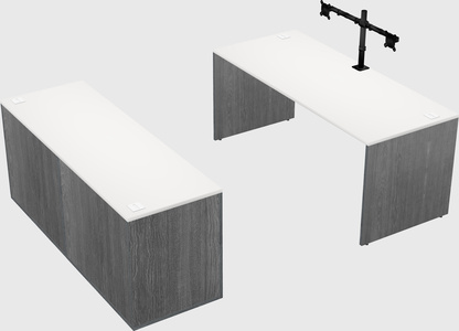 Parallel desk with credenza