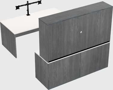 Bureau parallèle avec crédence