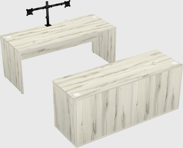 Parallel desk with credenza