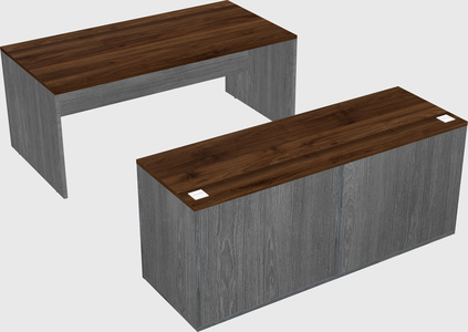 Parallel desk with credenza