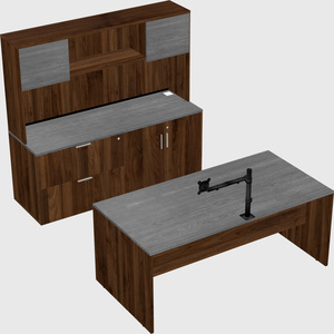 Parallel desk with credenza