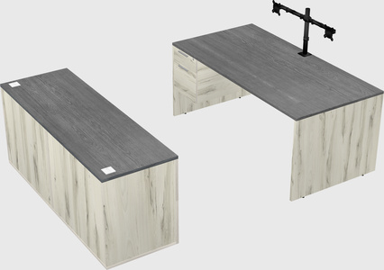 Parallel desk with credenza