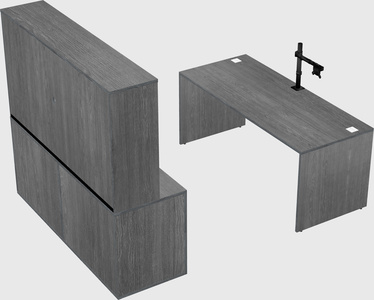 Parallel desk with credenza