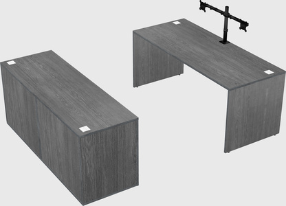 Parallel desk with credenza