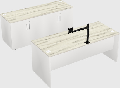 Parallel desk with credenza