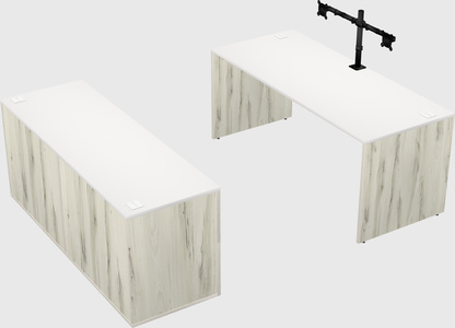 Parallel desk with credenza