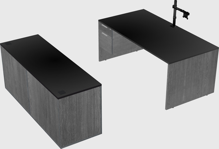 Parallel desk with credenza